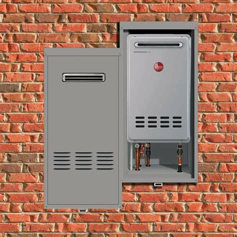 electric tankless water heater exterior enclosure|weatherproof tankless water heater cabinet.